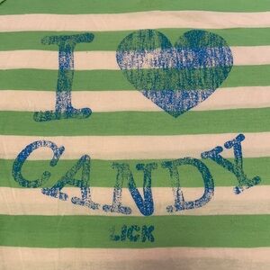 Lick “I love Candy” Striped Boatneck Tee